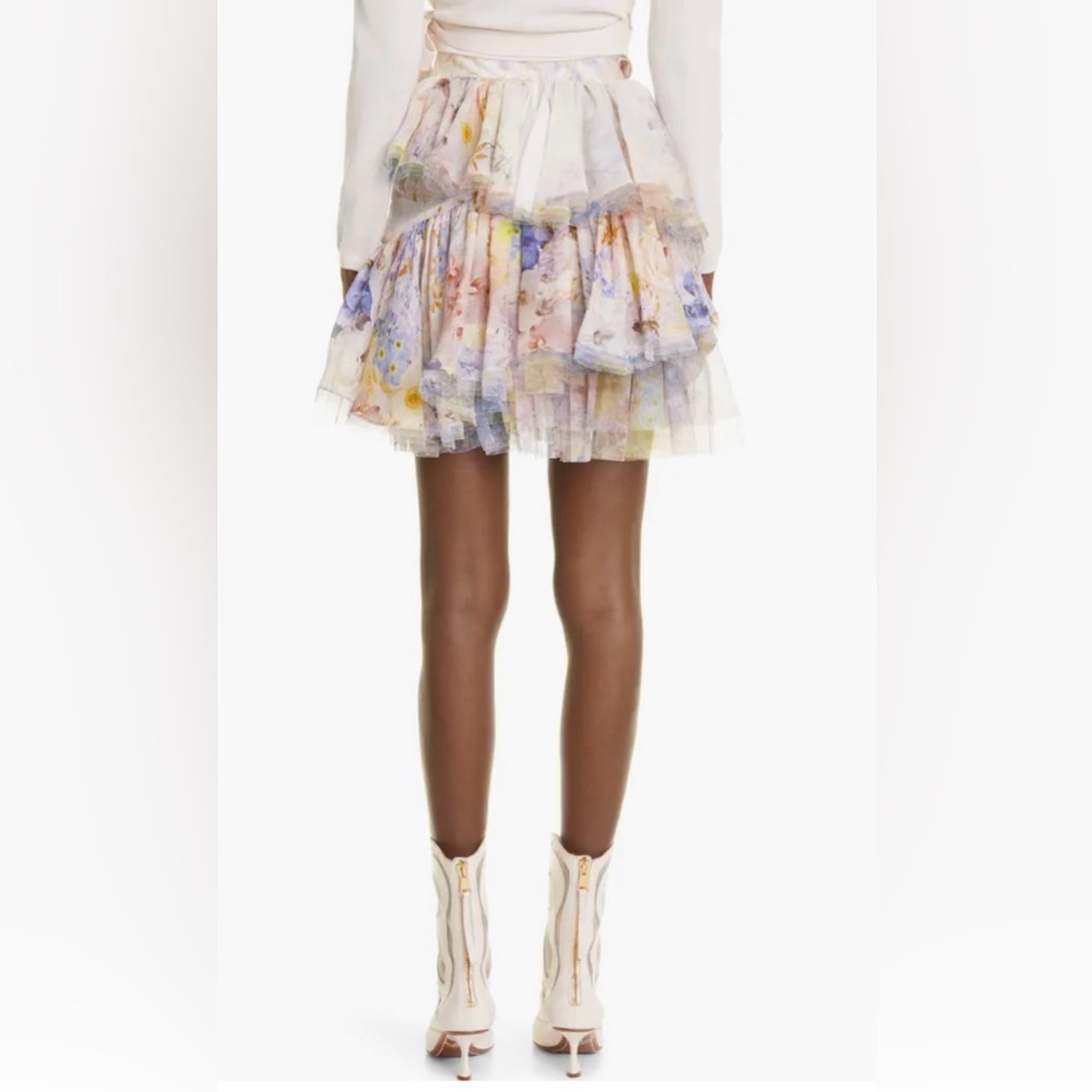 NWT Zimmermann Rhythmic Floral Print Tiered Skirt 1 US6 - Picture 4 of 17